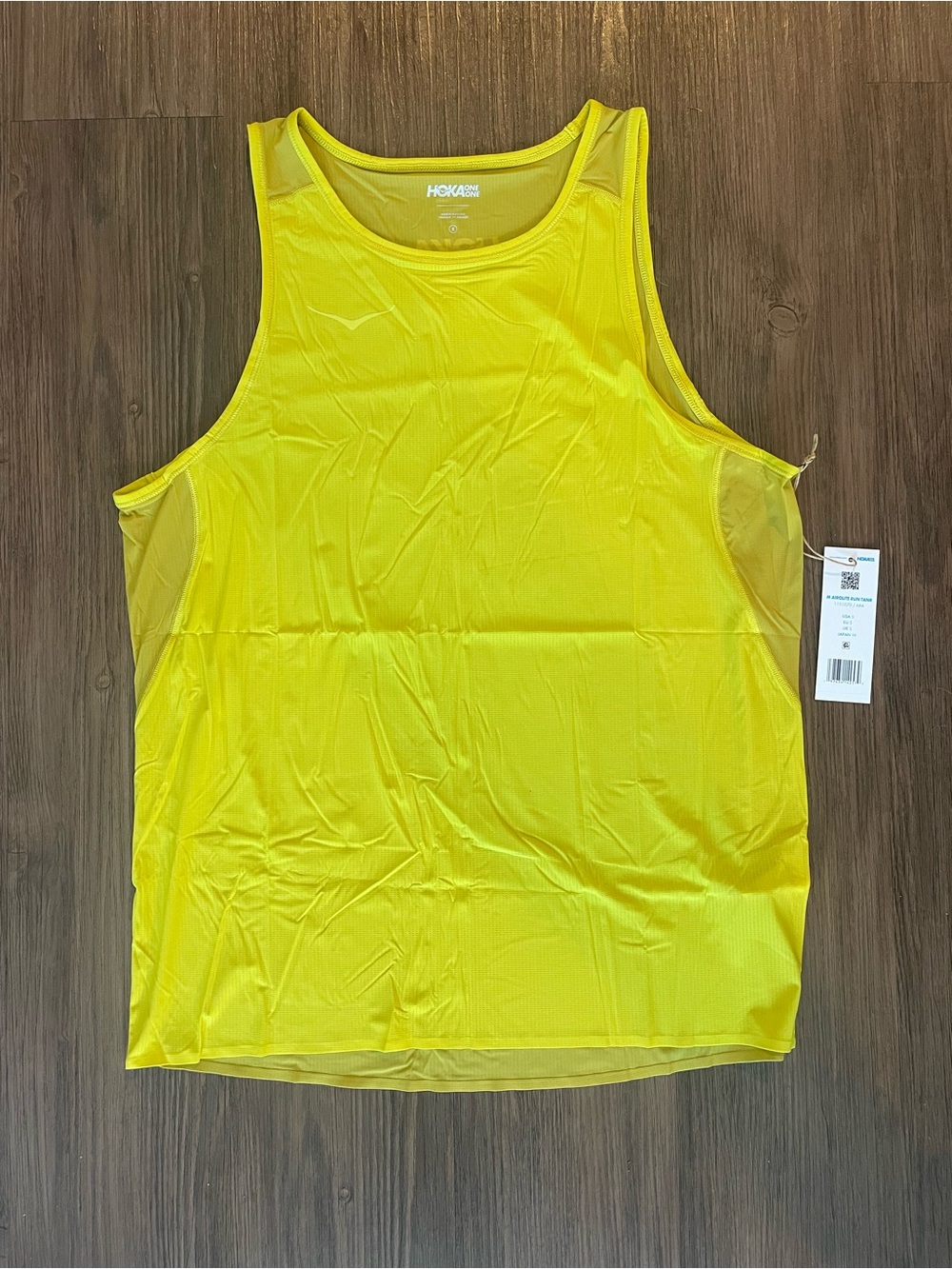 Hoka Yellow Mesh Athletic Tank Top